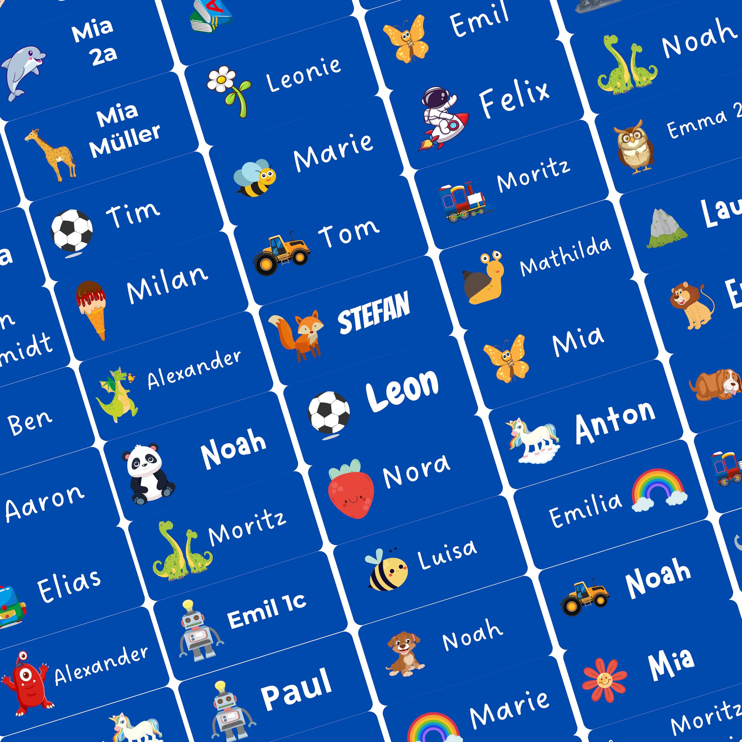 Namensaufkleber Kinder für Schule und KiTA 85 Stück Namens Etiketten personalisiert Made in Germany (Froschgrün)