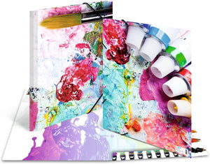 HERMA Sammelmappen A3 Farben Set, 3 Stück, Kinder Eckspanner-Mappen aus Pappe mit Kunst Motiv, Gummizug, Innenklappen und Innendruck für Jungen und Mädchen