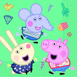 Procos 91034 - Servietten Peppa Pig, 20 Stück, Größe 33 x 33 cm, Mundtuch, Kindergeburtstag, Partygeschirr, Tischdekoration