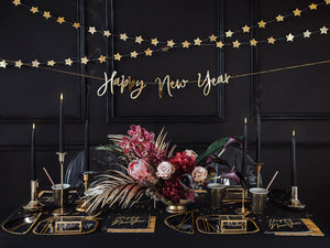 PartyDeco Girlande mit Goldsternen-Goldene Sterne Anhänger-Goldene Spiegelfolie Maße: 3,6 m Weihnachten Silvester Hochzeit Geburtstag Dekoration Hintergrund Vorhang