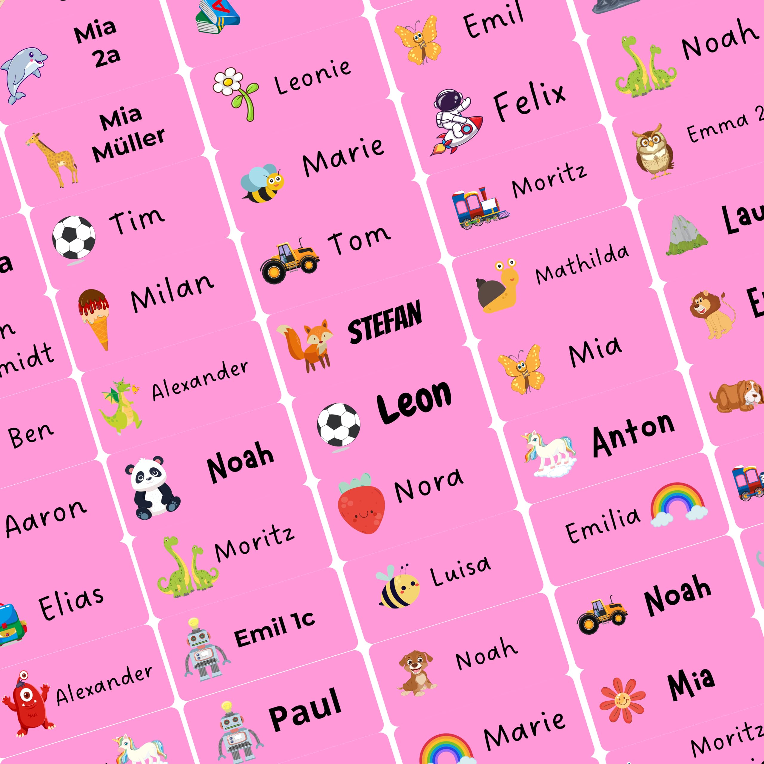 Namensaufkleber Kinder für Schule und KiTA 85 Stück Namens Etiketten personalisiert Made in Germany (Froschgrün)