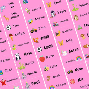 Namensaufkleber Kinder für Schule und KiTA 85 Stück Namens Etiketten personalisiert Made in Germany (Froschgrün)