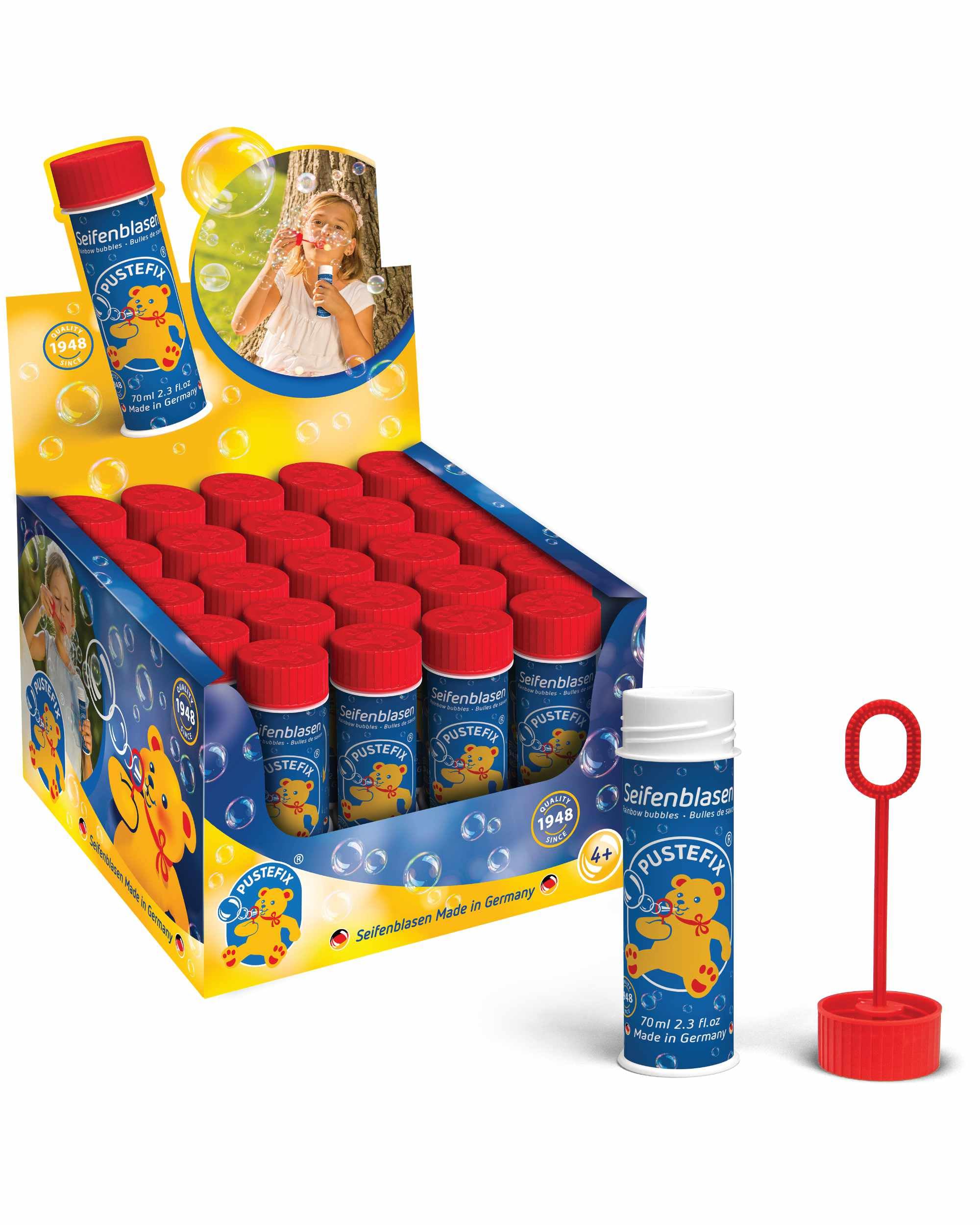 PUSTEFIX - 420869210 Seifenblasen Set I 25 x Klassik 42ml I Bunte Rainbow Bubbles Made in Germany I Seifenblasen für Hochzeit, Kindergeburtstag, Standesamt, Polterabend I 25 x 42 ml Vorteilspack