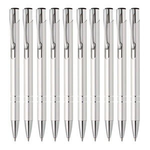 Metall Kugelschreiber 10er Set Hochwertige Blaue Tinte Premium Kullis für Büro Schule und Haushalt (Braun)