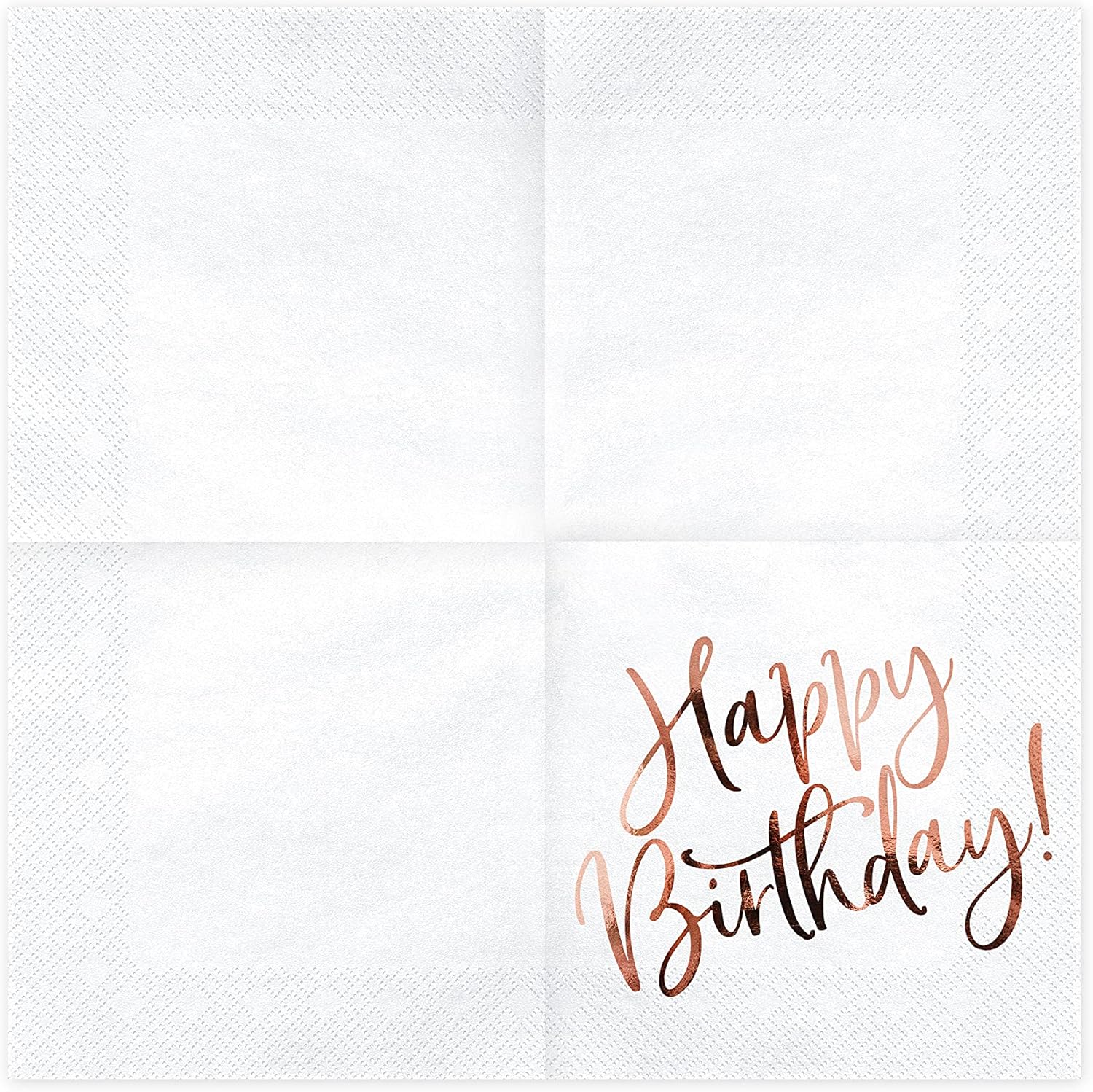 PartyDeco Happy Birthday Weiße Servietten 33x33cm 20 Stk. Geburtstag