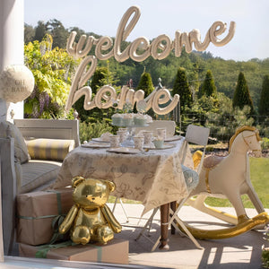 Folienballon "Welcome Home" 335x71 cm | Cappuccino