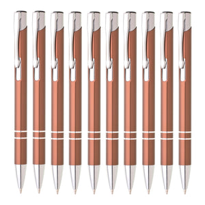 Metall Kugelschreiber 10er Set Hochwertige Blaue Tinte Premium Kullis für Büro Schule und Haushalt (Silber)