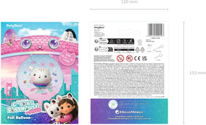 Folienballon Gabby's Dollhouse Kuchi 35cm - Ballon für Helium oder Luft - Kindergeburtstag Mädchen Partydeko - Cakey Folienluftballon Geburtstagsdeko - Rosa Weiß