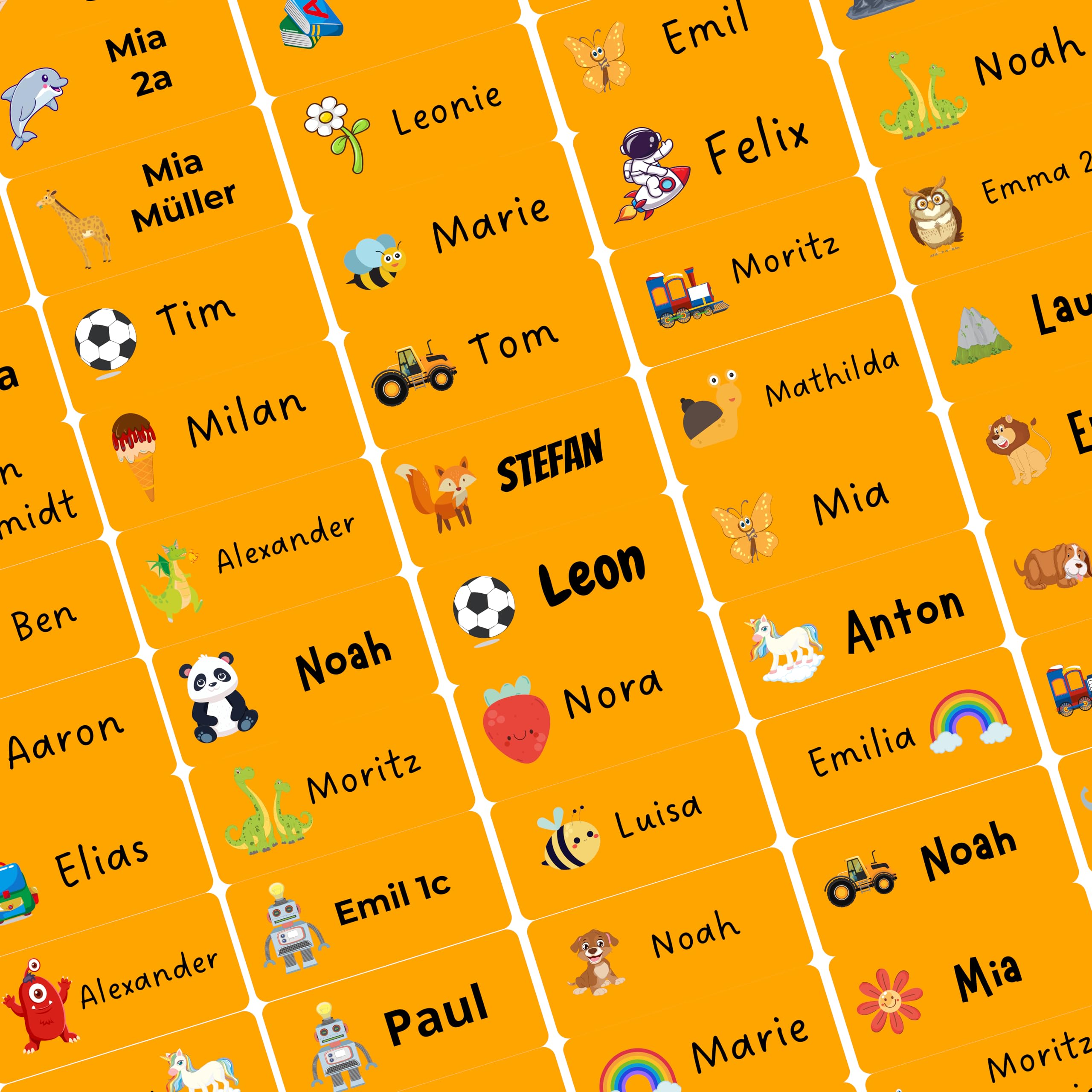 Namensaufkleber Kinder für Schule und KiTA 85 Stück Namens Etiketten personalisiert Made in Germany (Froschgrün)