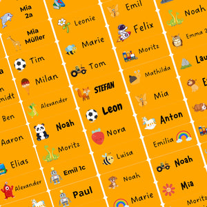Namensaufkleber Kinder für Schule und KiTA 85 Stück Namens Etiketten personalisiert Made in Germany (Froschgrün)