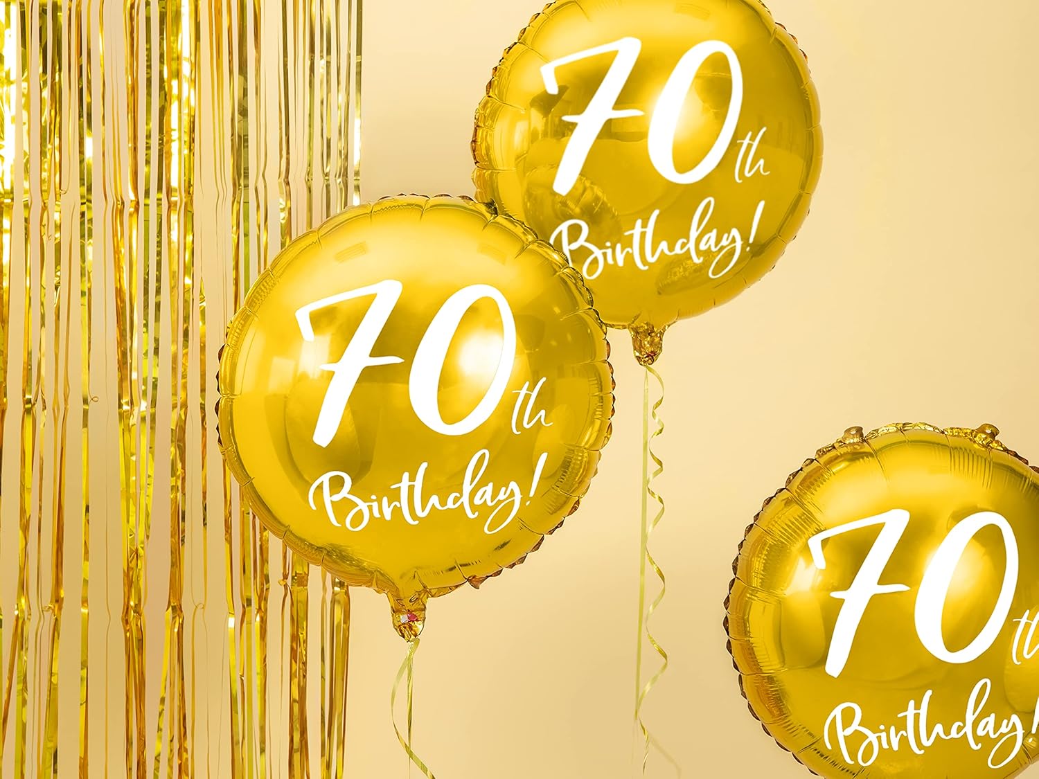 ABC18 Folienballon "70th Birthday" | Ø 45 cm Gold