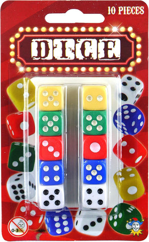 HENBRANDT Sechsseitiges Würfelset Farbiges Würfelspiel (D6) 10er-Pack