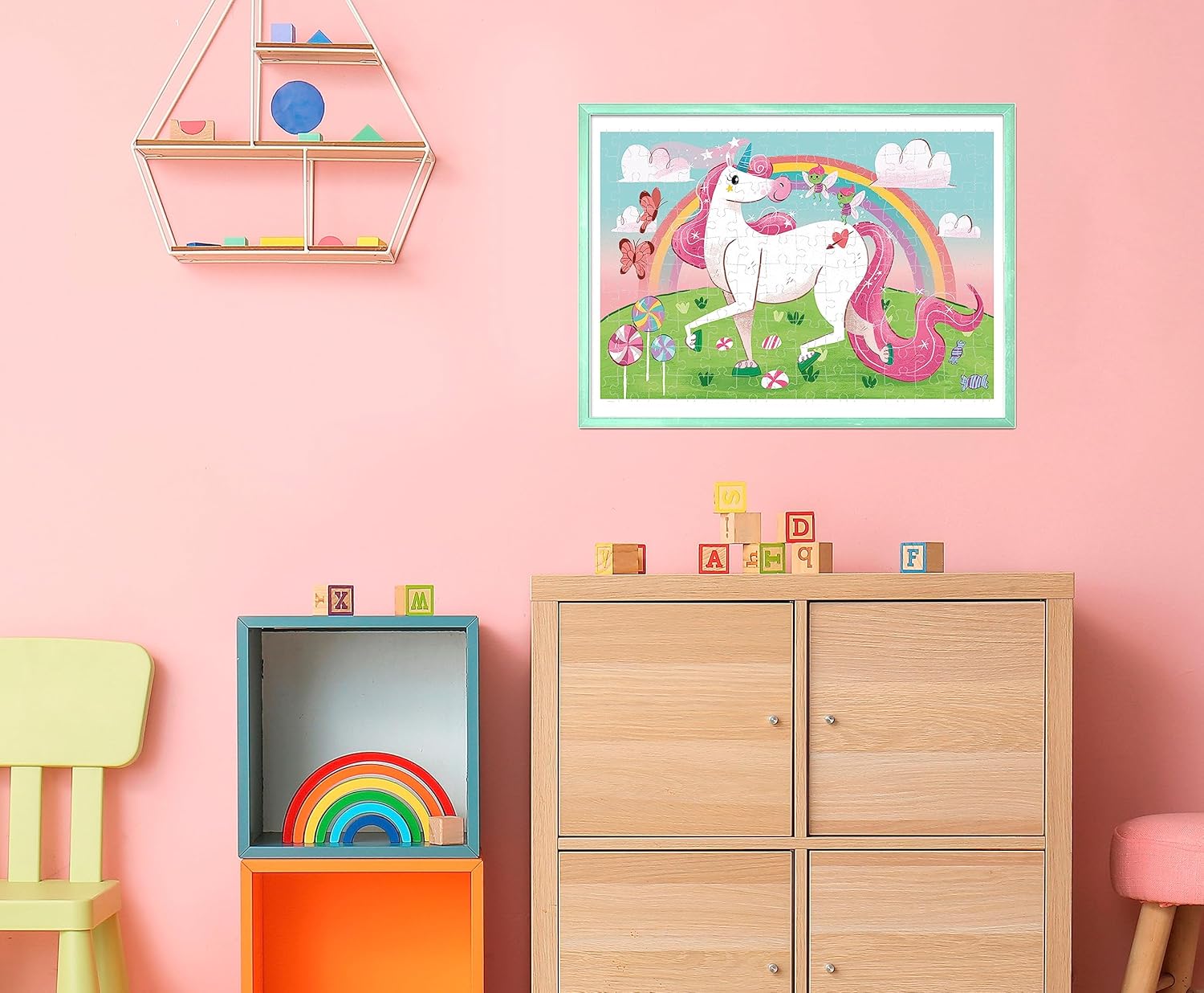 Clementoni 27109 Supercolor Unicorns – Puzzle 104 Teile ab 6 Jahren, buntes Kinderpuzzle mit besonderer Leuchtkraft & Farbintensität, Geschicklichkeitsspiel für Kinder
