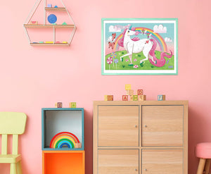 Clementoni 27109 Supercolor Unicorns – Puzzle 104 Teile ab 6 Jahren, buntes Kinderpuzzle mit besonderer Leuchtkraft & Farbintensität, Geschicklichkeitsspiel für Kinder