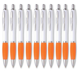 10er Pack Kugelschreiber Beidhändig Hochwertige Blaue Miene Ergonomisch Premium Qualität für Büro Schule und Haushalt (Pink)