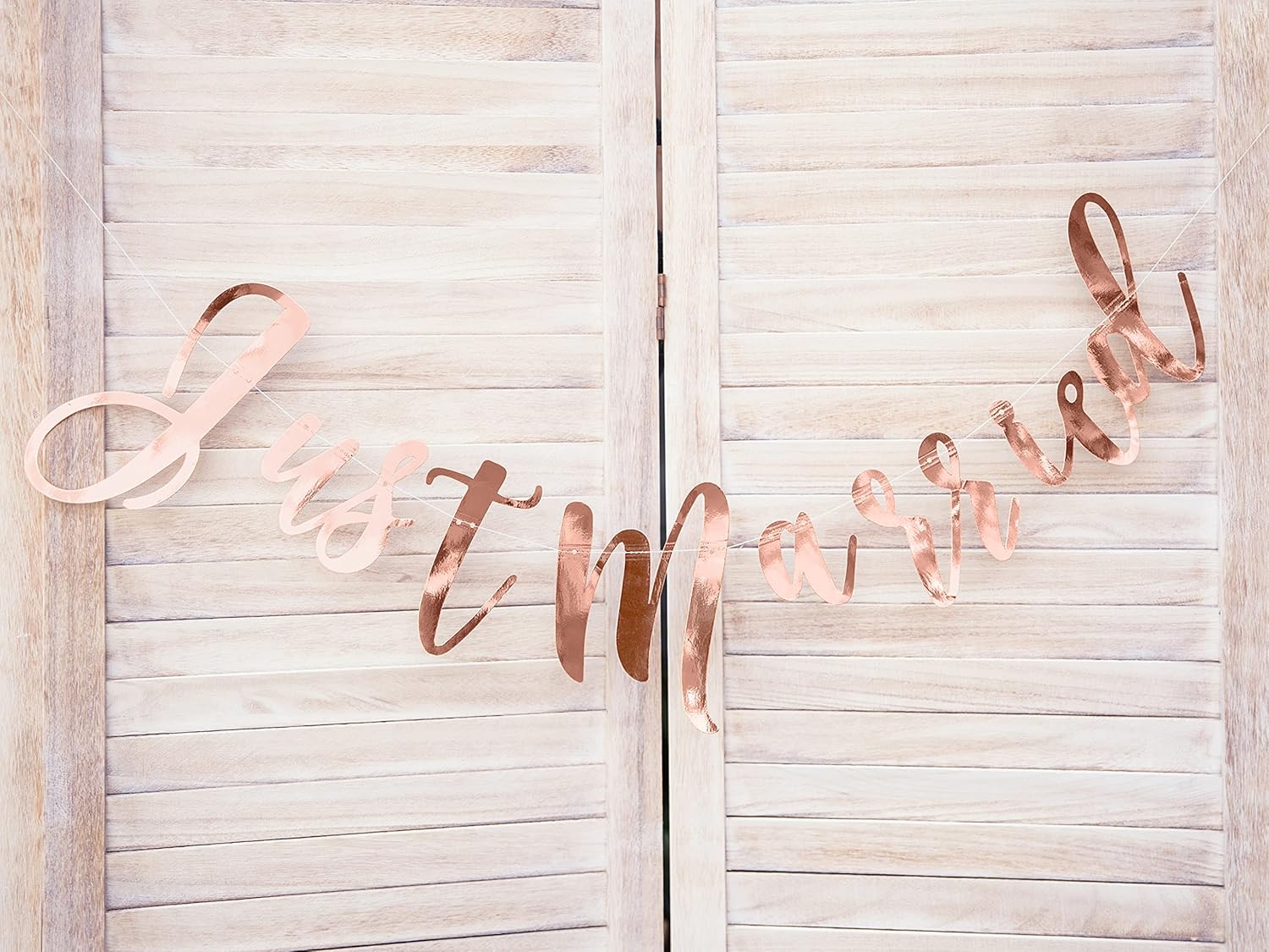 Partydeco Banner Just Married Rosegold
