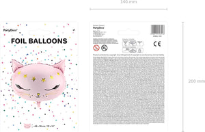 Shape Folienballon "Katze mit Sternen" Rosa/Gold | 48 x 36cm