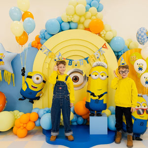Folienballon Minion Mel 72x64 cm | XXL Ballon für Helium oder Luft - Luftballon für Party Kindergeburtstag | Minions Folienluftballon als Geburtstagsdeko Partydeko