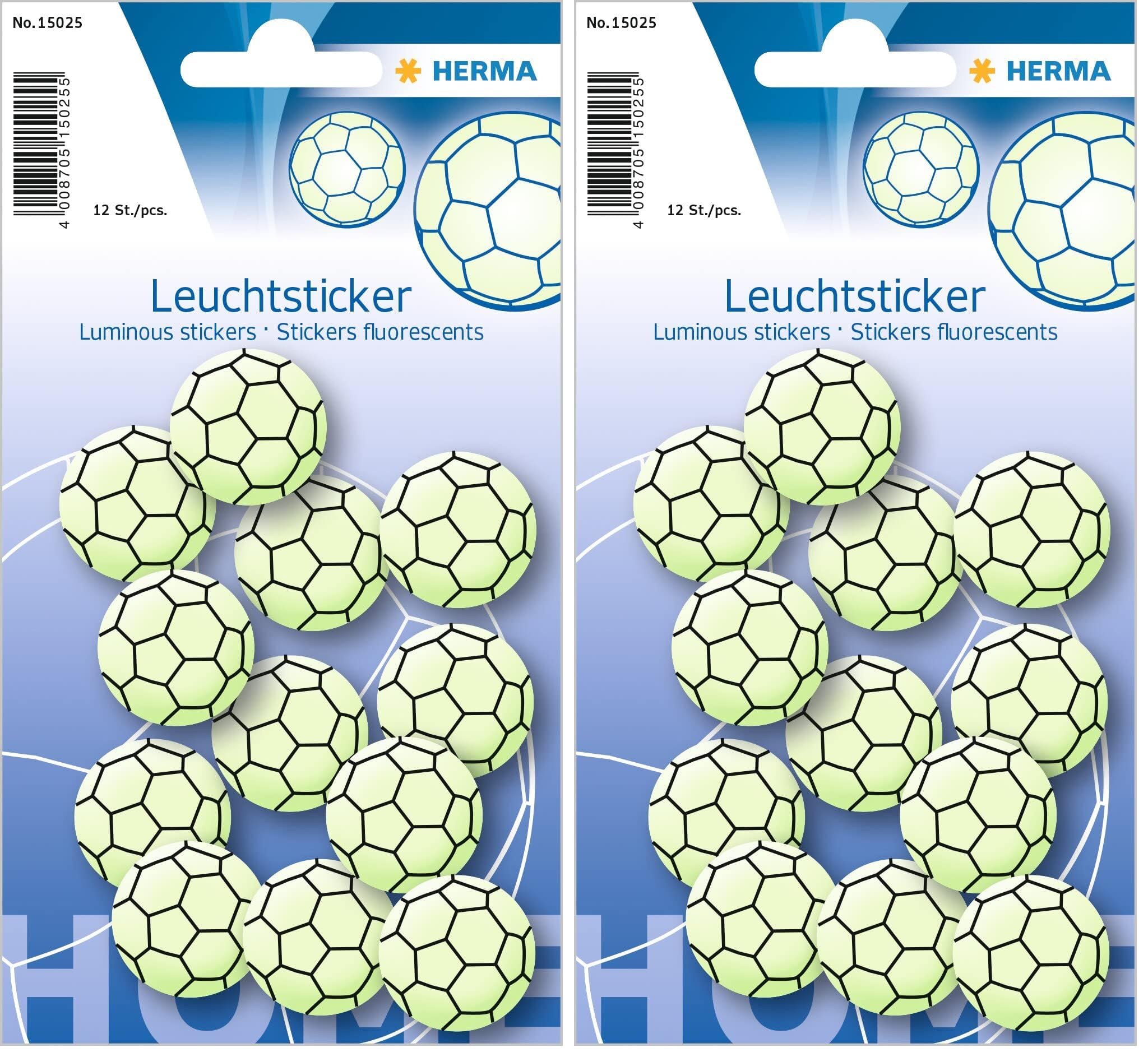 HERMA 15019 Leuchtsterne Kinderzimmer klein mini, 12 Stück, selbstklebend, leuchtende Sterne Aufkleber Wandsticker, Leuchtsticker aus Plastik zur Sternenhimmel Dekoration für Kinder Mädchen Jungen