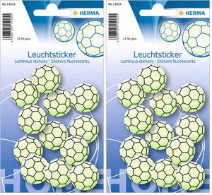 HERMA 15019 Leuchtsterne Kinderzimmer klein mini, 12 Stück, selbstklebend, leuchtende Sterne Aufkleber Wandsticker, Leuchtsticker aus Plastik zur Sternenhimmel Dekoration für Kinder Mädchen Jungen