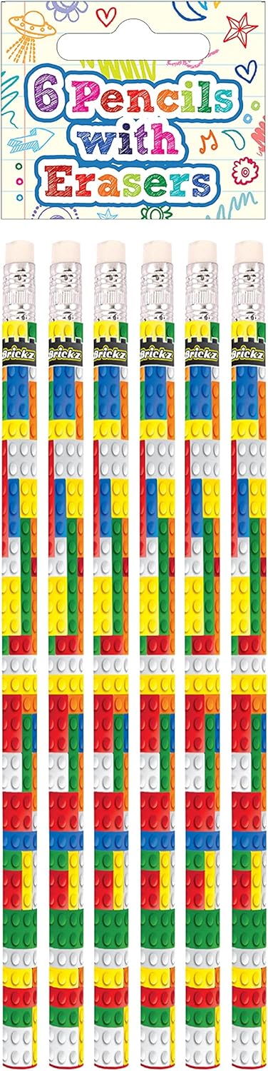 HENBRANDT 6 x Brickz Bleistifte mit Radiergummi.