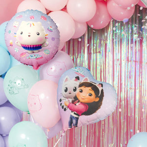 Folienballon Gabby's Dollhouse Kuchi 35cm - Ballon für Helium oder Luft - Kindergeburtstag Mädchen Partydeko - Cakey Folienluftballon Geburtstagsdeko - Rosa Weiß