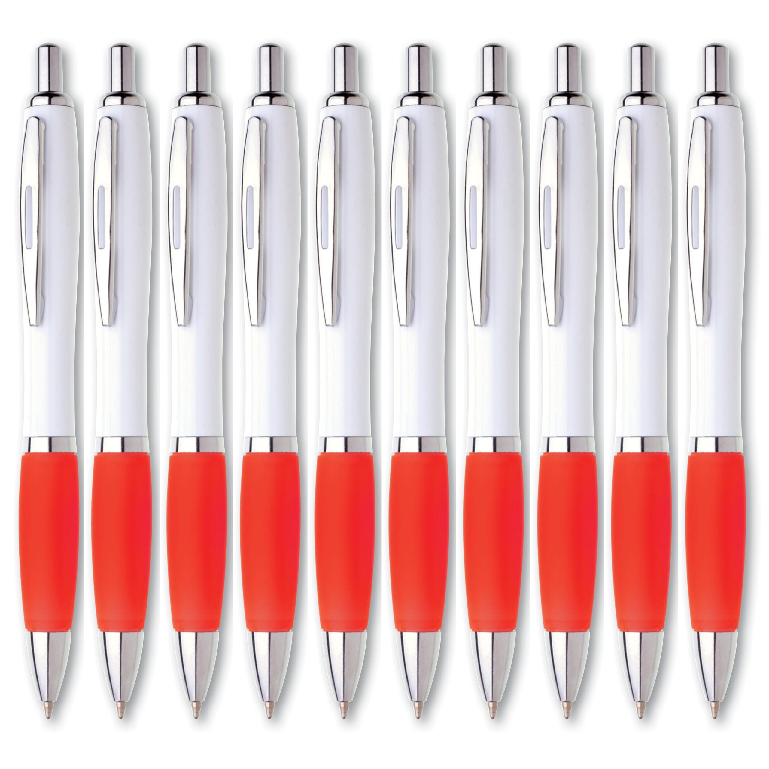10er Pack Kugelschreiber Beidhändig Hochwertige Blaue Miene Ergonomisch Premium Qualität für Büro Schule und Haushalt (Pink)