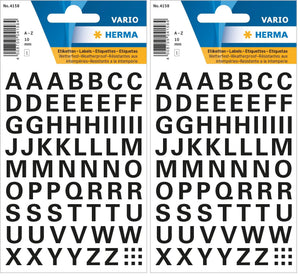HERMA 4159 Zahlen Aufkleber schwarz 0-9, 71 Stück, Schriftgröße 10 mm, selbstklebend, wetterfest, klein, Nummer Ziffer Klebezahlen Sticker Hausnummern aus Folie zum Aufkleben, transparent