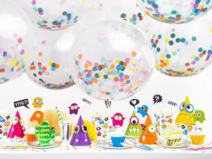 Riesenballon mit Konfetti 1m groß Luftballon Riesen Ballon Latexballon riesig klar transparent bunt