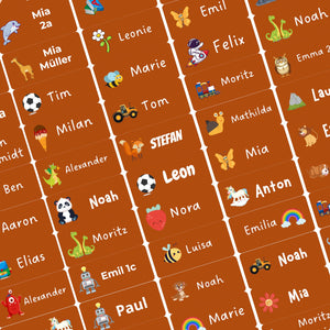 Namensaufkleber Kinder für Schule und KiTA 85 Stück Namens Etiketten personalisiert Made in Germany (Froschgrün)