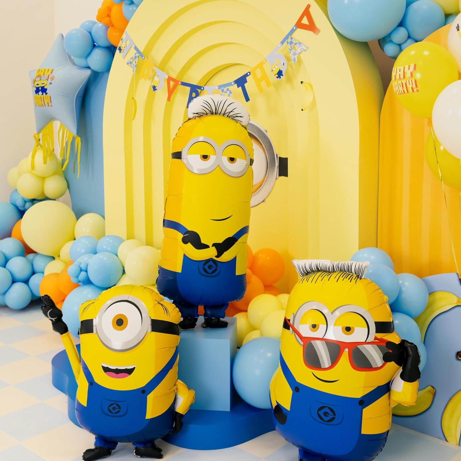 Folienballon Minion Mel 72x64 cm | XXL Ballon für Helium oder Luft - Luftballon für Party Kindergeburtstag | Minions Folienluftballon als Geburtstagsdeko Partydeko