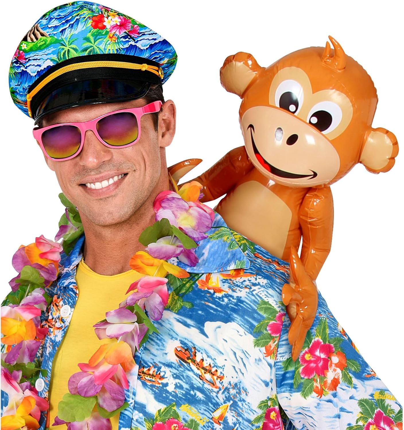 W WIDMANN MILANO Party Fashion 2466K - Aufblasbarer Affe, Größe circa 50 cm, Dekoration, Mottoparty, Karneval