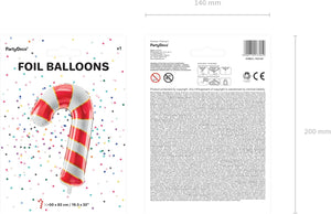 Shape Folienballon "Zuckerstange" | 50 x 82 cm