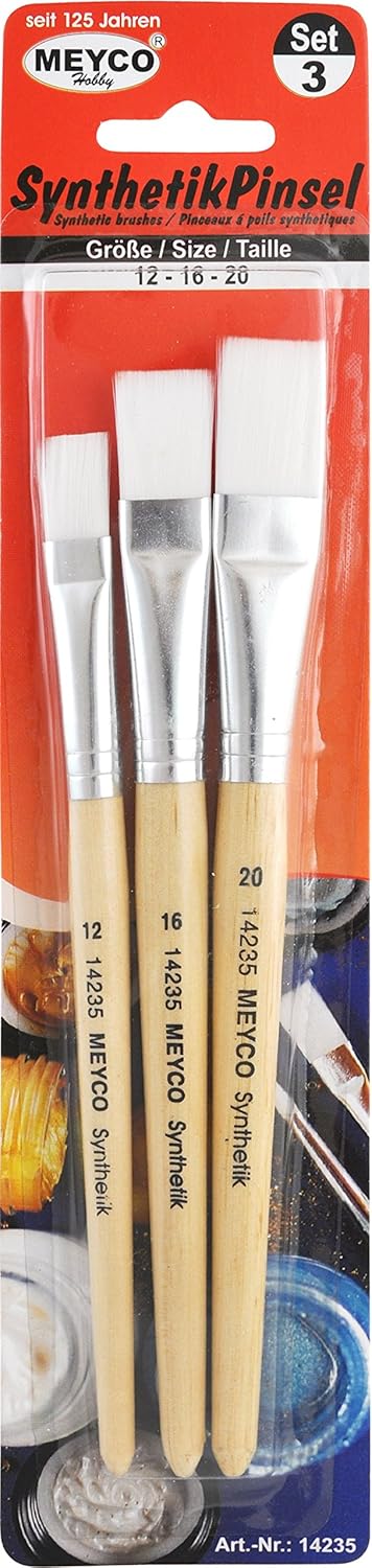 Meyco Synthetikpinsel im 3er Set Gr. 12-16 - 20
