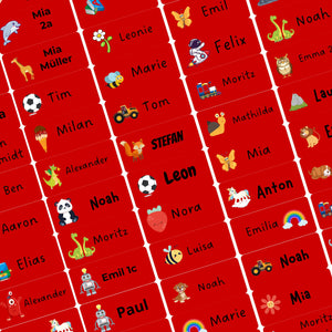 Namensaufkleber Kinder für Schule und KiTA 85 Stück Namens Etiketten personalisiert Made in Germany (Froschgrün)