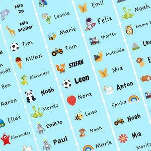 Namensaufkleber Kinder für Schule und KiTA 85 Stück Namens Etiketten personalisiert Made in Germany (Froschgrün)