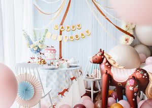 Folienballon Pferd 101x105cm - XXL Ballon für Helium oder Luft - Luftballon für Kindergeburtstag Mädchen Geburtstag - Tier Folienluftballon Tierballon - Geburtstagsdeko & Partydeko - Braun