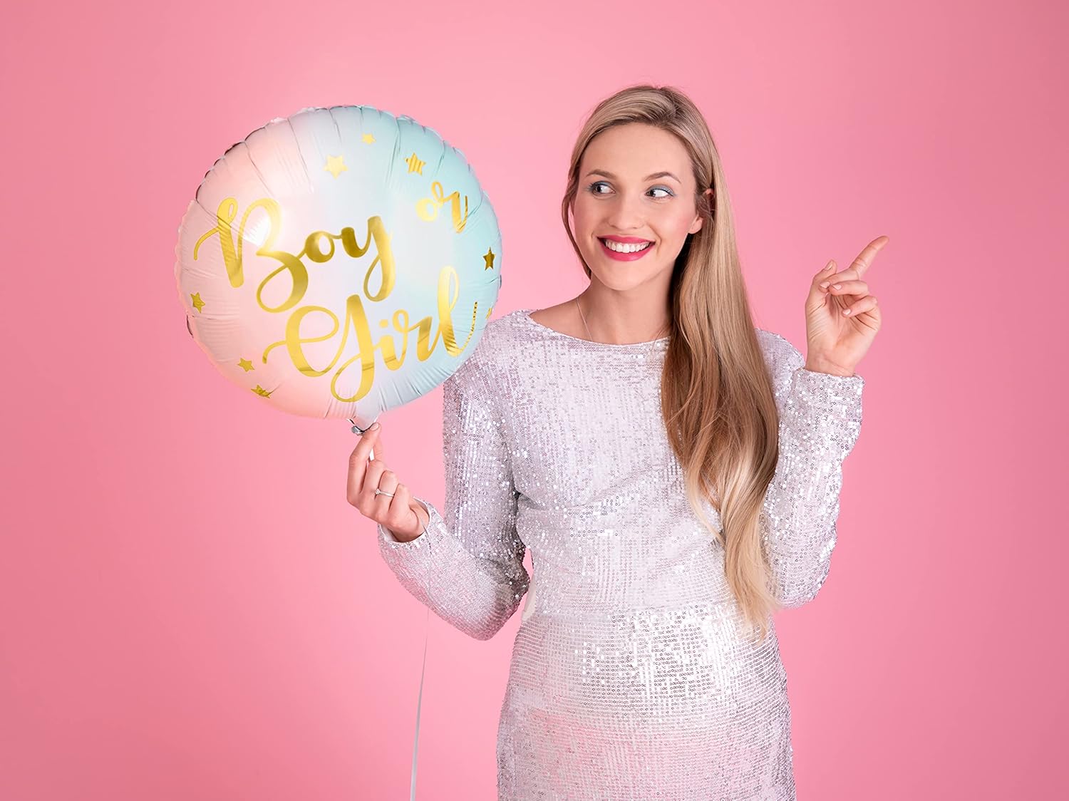 Folienballon 35cm Geschlecht Mädchen oder Junge für Helium geeignet Luftballon Babyparty rosa blau
