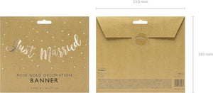 Partydeco Banner Just Married Rosegold