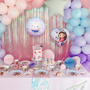 Folienballon Gabby's Dollhouse Kuchi 35cm - Ballon für Helium oder Luft - Kindergeburtstag Mädchen Partydeko - Cakey Folienluftballon Geburtstagsdeko - Rosa Weiß