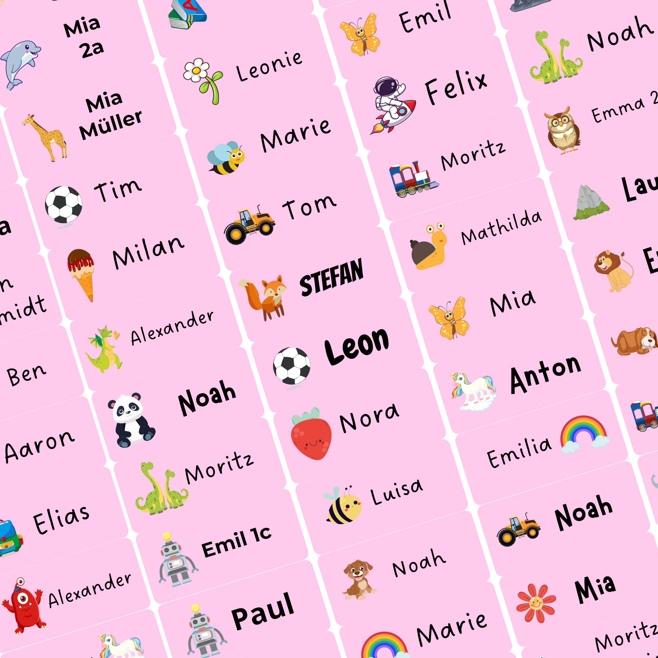 Namensaufkleber Kinder für Schule und KiTA 85 Stück Namens Etiketten personalisiert Made in Germany (Froschgrün)