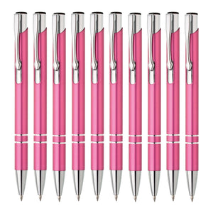 Metall Kugelschreiber 10er Set Hochwertige Blaue Tinte Premium Kullis für Büro Schule und Haushalt (Braun)