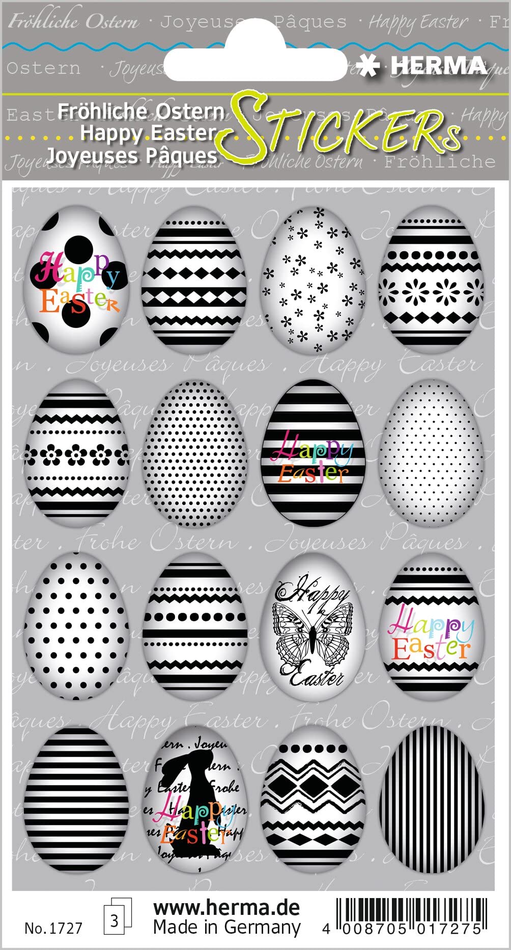 HERMA 3686 Aufkleber Ostereier Küken Bunt klein, 57 Stück, Ostern Sticker mit Ostermotiven, Happy Easter Etiketten für Ostergeschenke Osterdeko Scrapbooking Dekoration Geschenk Briefe DIY Basteln