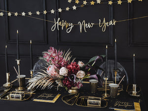 PartyDeco Spitzkerze Schwarz 24cm 10Stk.
