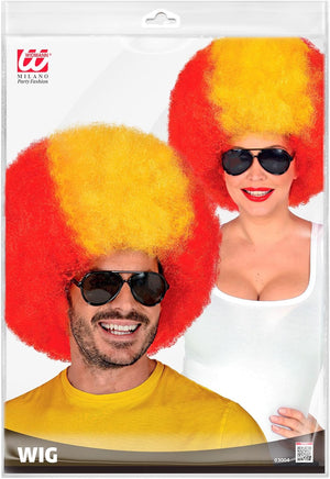 W WIDMANN MILANO Party Fashion 03004 - Lockenperücke Spanien, Rot-Gelb-Rot, Fan-Artikel, WM, EM, Public Viewing, Fußball