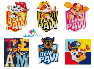 Mono Quick Paw Patrol Applikationen, Bügelbild, Patch, Aufnäher, Chase Skye Marshall Rocky Team (18152 - Marshall Team)