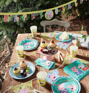 Procos 91034 - Servietten Peppa Pig, 20 Stück, Größe 33 x 33 cm, Mundtuch, Kindergeburtstag, Partygeschirr, Tischdekoration